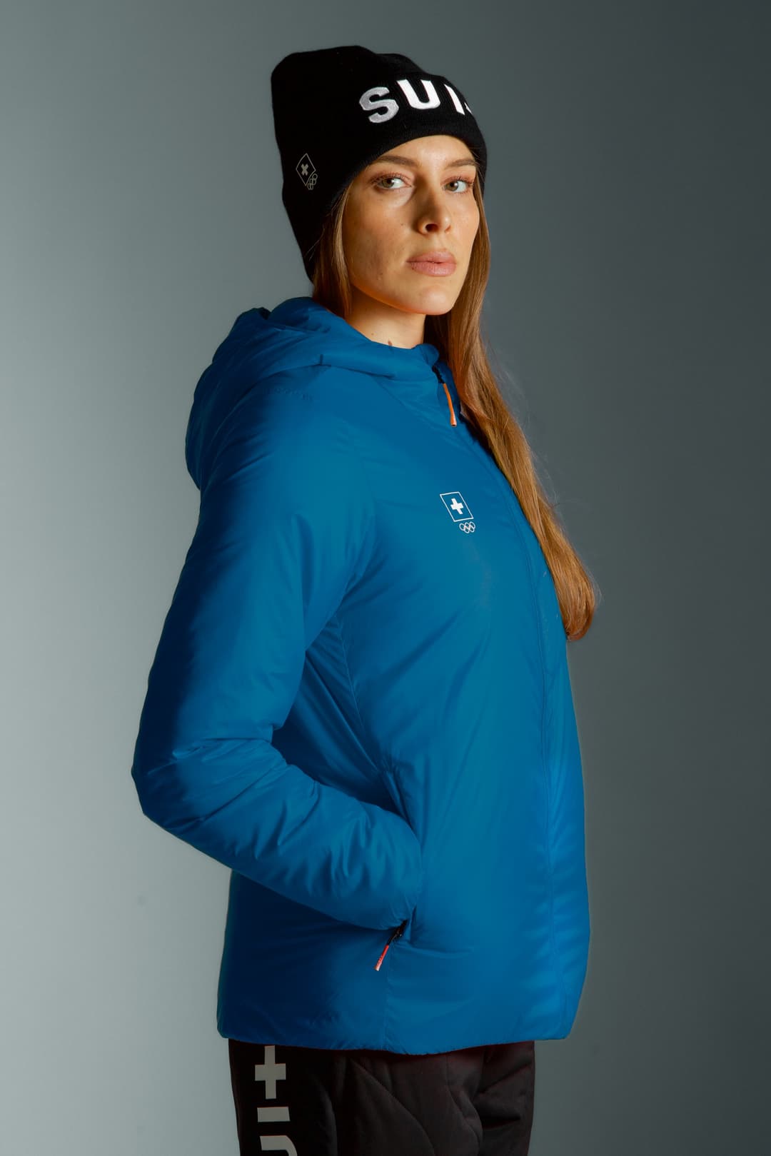 ALBRIGHT Swiss Olympic Damen Midlayer Blau, Damen, Größe: 38