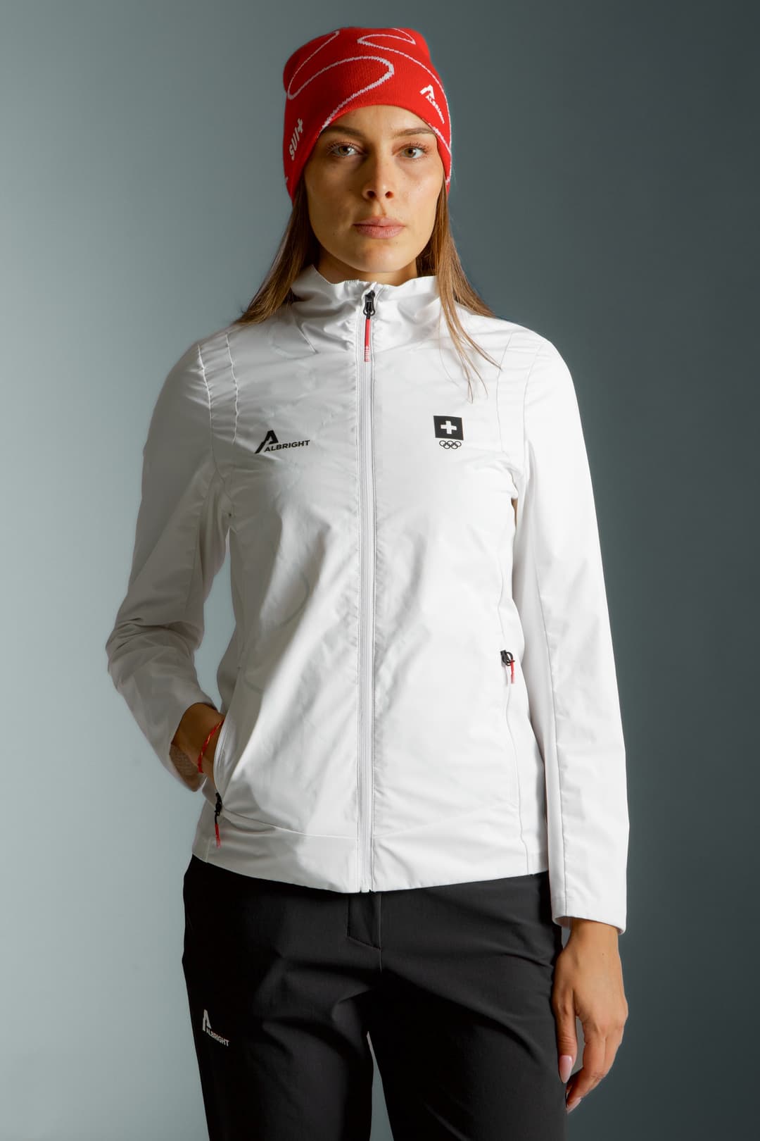 ALBRIGHT Swiss Olympic Damen Midlayer Weiss, Damen, Größe: 44