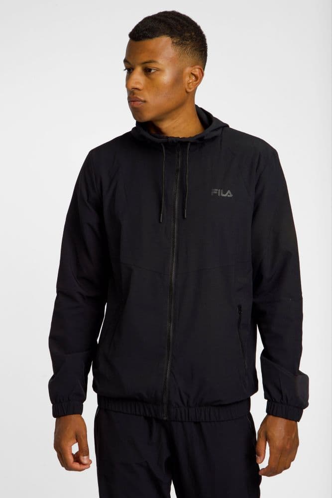 FILA Odense Regular Windrunner Herren Trainingsjacke Schwarz, Herren, Größe: L