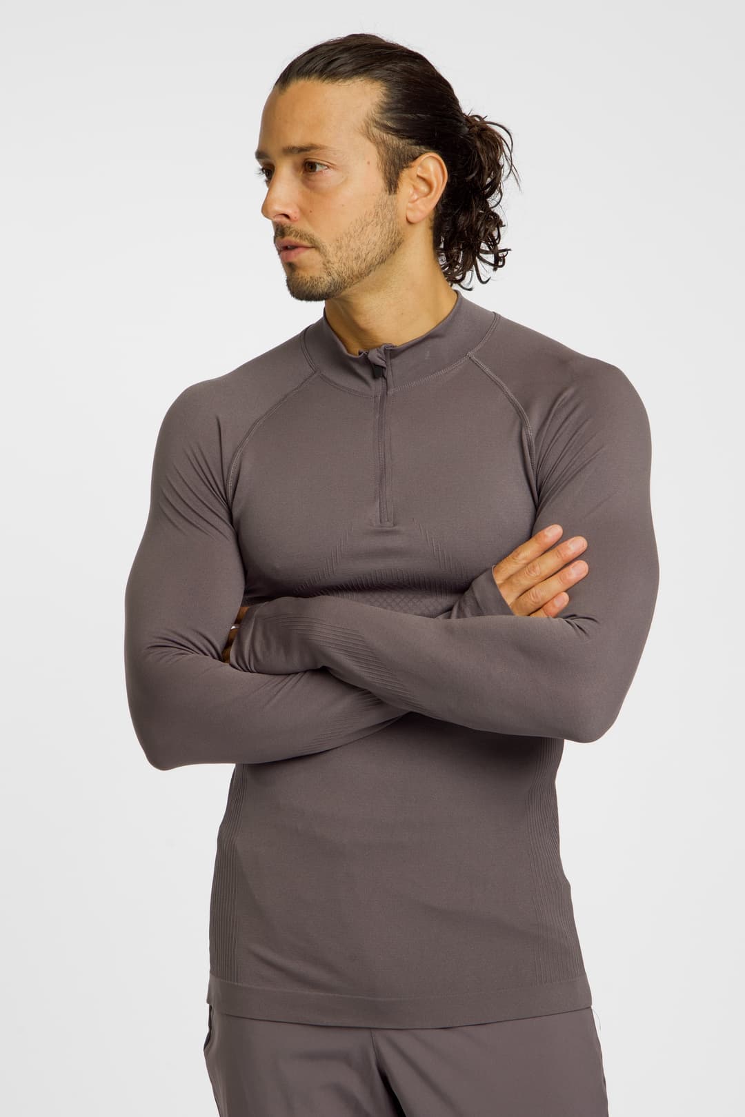 POWERZONE Seamless Herren Midlayer Grau, Herren, Größe: L