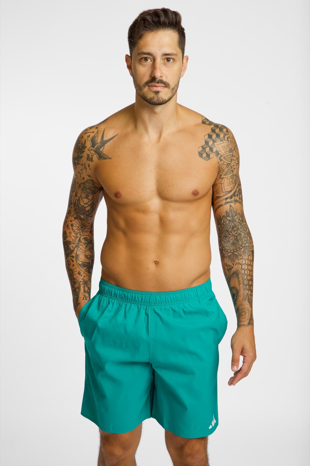 adidas 8" Herren Badeshort Grün, Herren, Größe: S