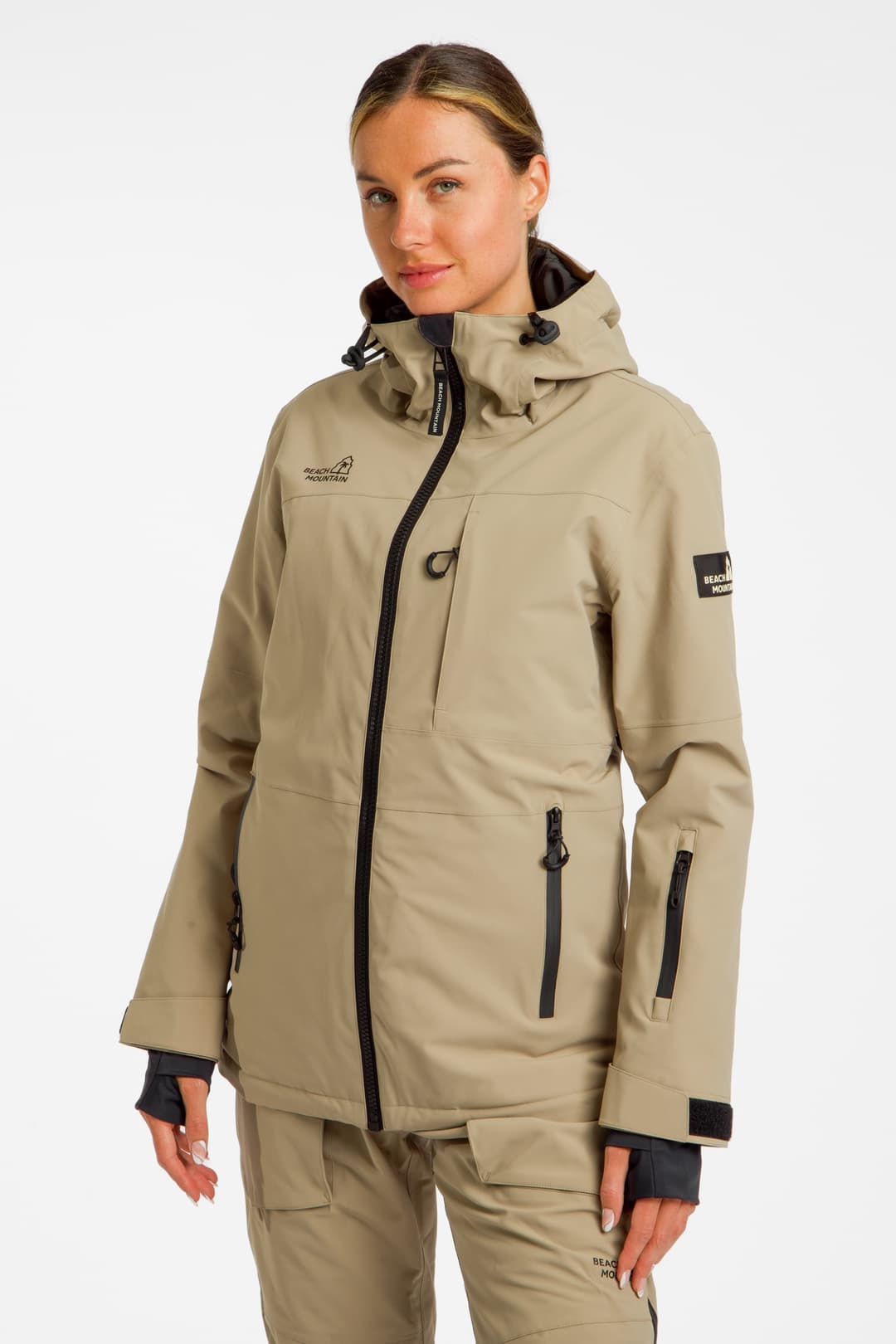 BEACH MOUNTAIN Damen Snowboardjacke Beige, Damen, Größe: 44