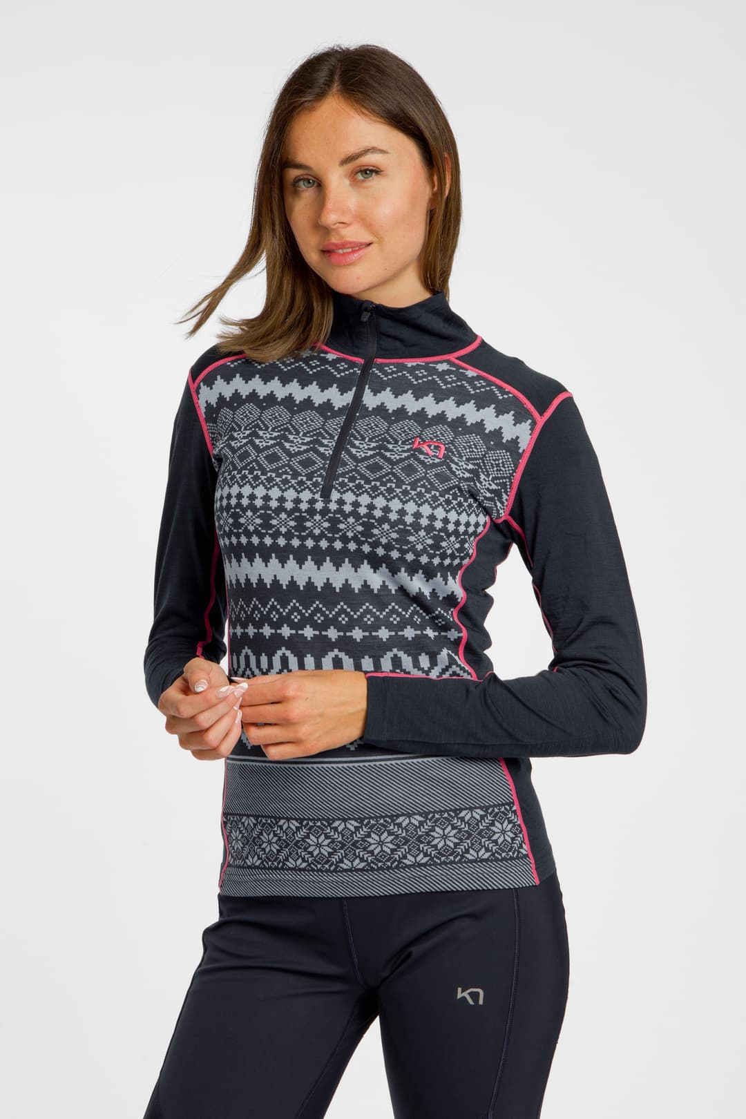 Kari Traa Live Half-Zip Damen Thermo Longsleeve Blau, Damen, Größe: M