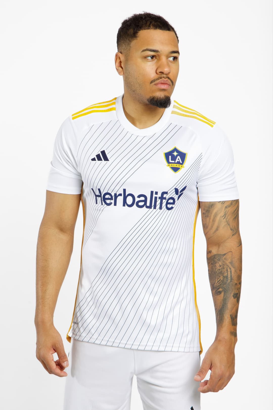 adidas LA Galaxy Home Replica Herren Fussballtrikot 24/25 Weiss, Herren, Größe: XL