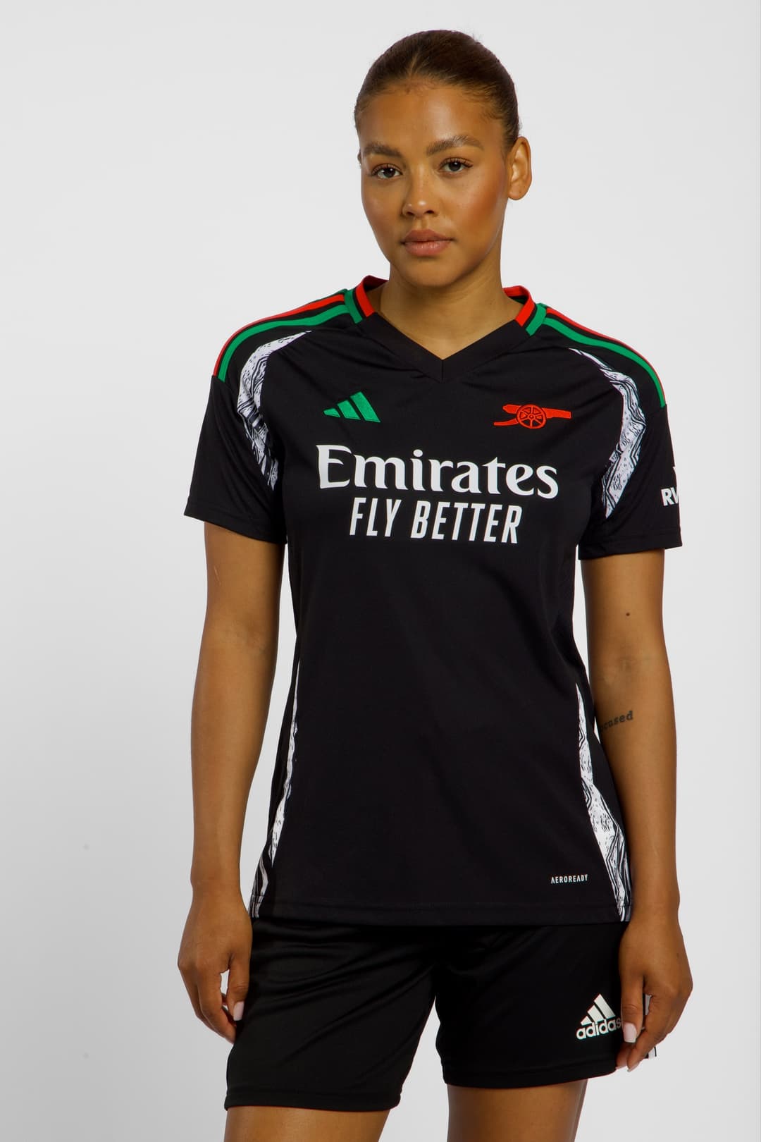 adidas FC Arsenal Away Replica Damen Fussballtrikot 24/25 Schwarz, Damen, Größe: M