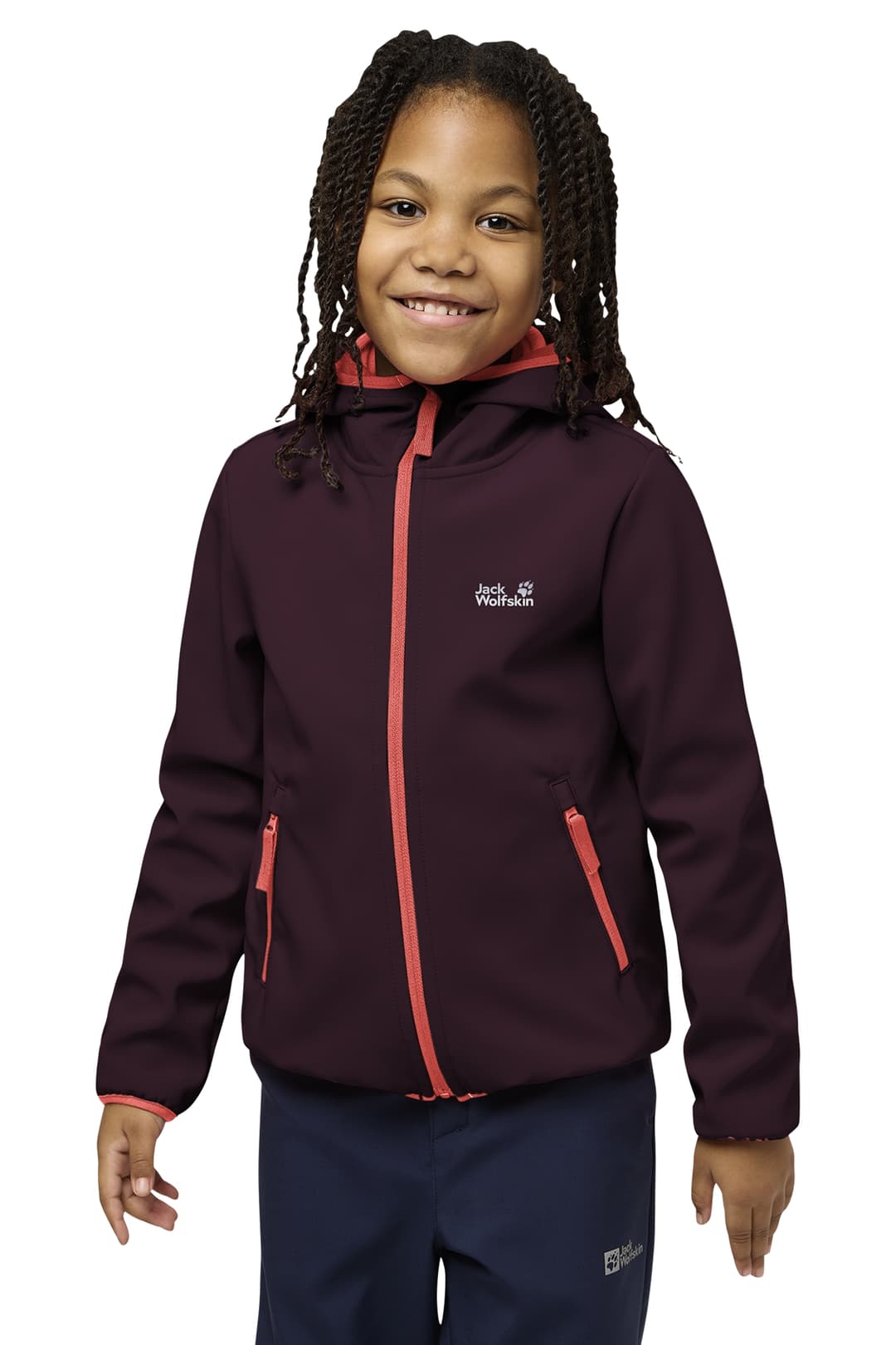 Jack Wolfskin Fourwinds Kinder Softshelljacke Rot, , Größe: 140