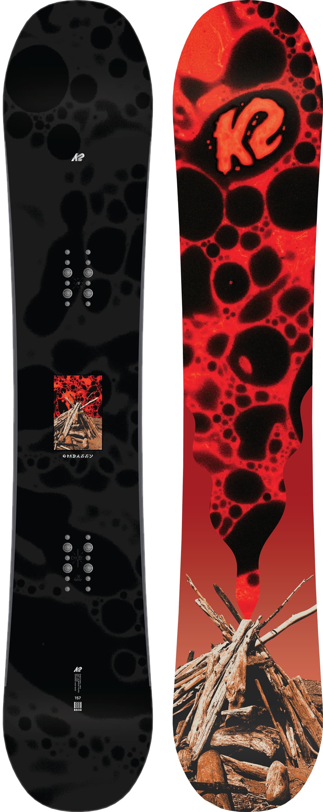 K2 Embassy Snowboard 25/26 Schwarz, Herren, Größe: 157
