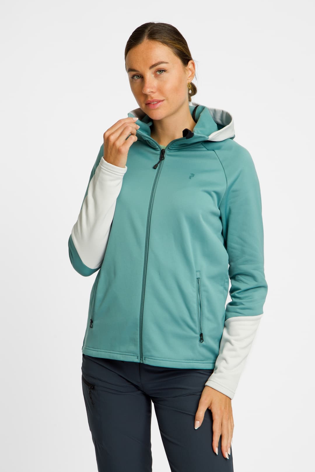 PEAK PERFORMANCE Rider Essentials Zip Hood Damen Midlayer Türkis, Damen, Größe: L