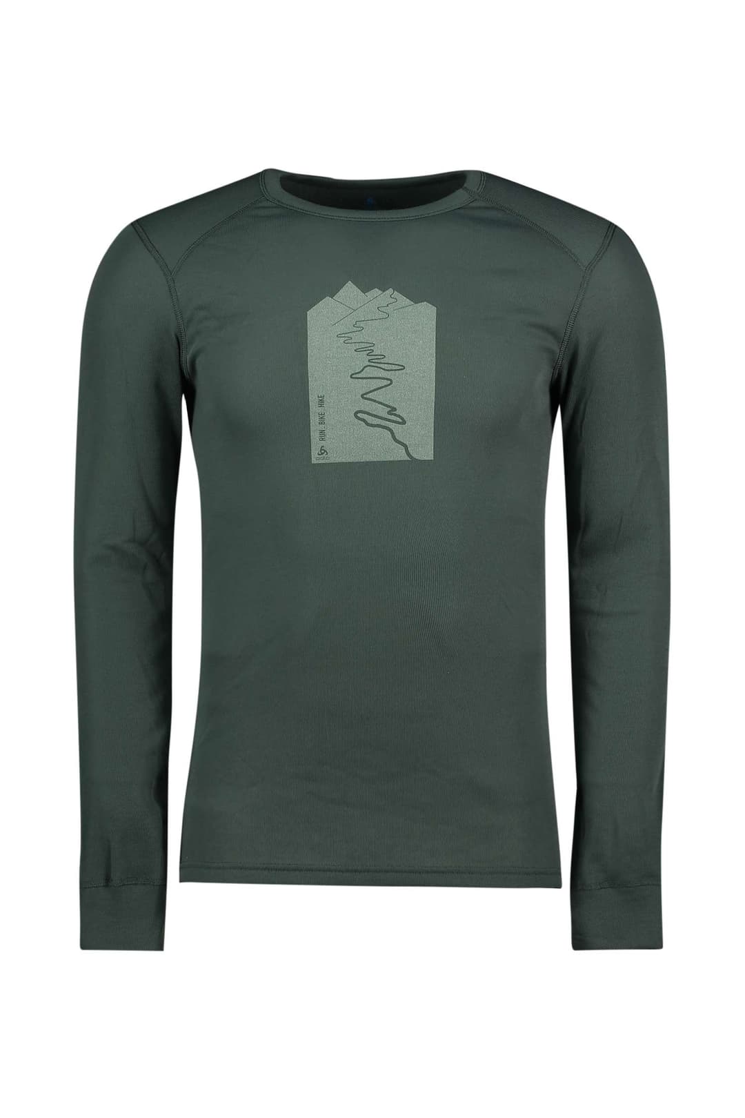 Odlo Active Warm Special Mountain Print Herren Thermo Longsleeve Grau, Herren, Größe: XXL