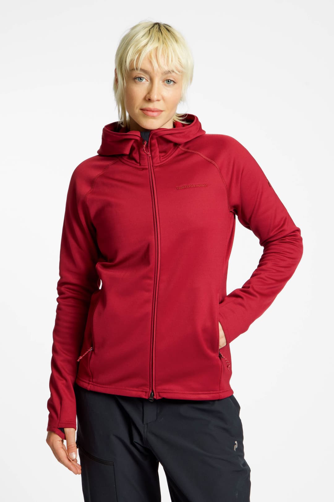 PEAK PERFORMANCE Zip Hood Damen Midlayer Rot, Damen, Größe: M