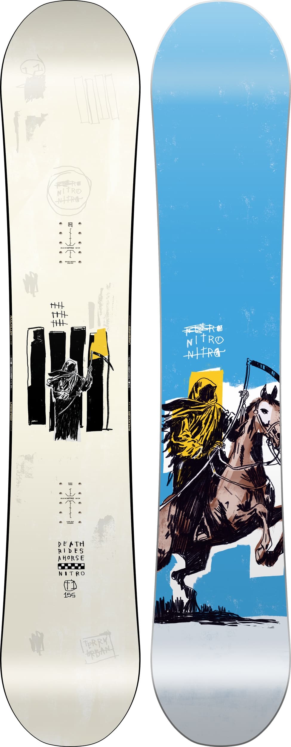 Nitro T1 Snowboard 25/26 Weiss, Herren, Größe: 155