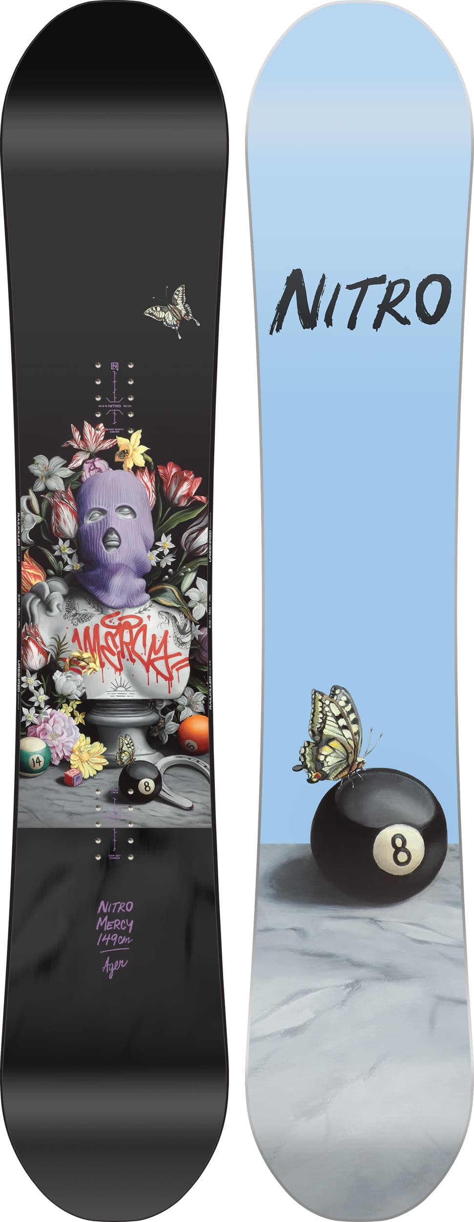 Nitro Mercy Damen Snowboard 25/26 Schwarz, Damen, Größe: 146