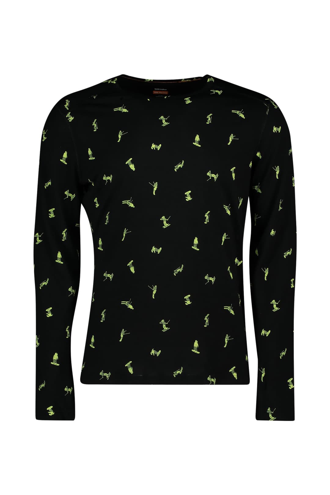 icebreaker Merino 200 Oasis Snow Day Herren Thermo Longsleeve Schwarz, Herren, Größe: L