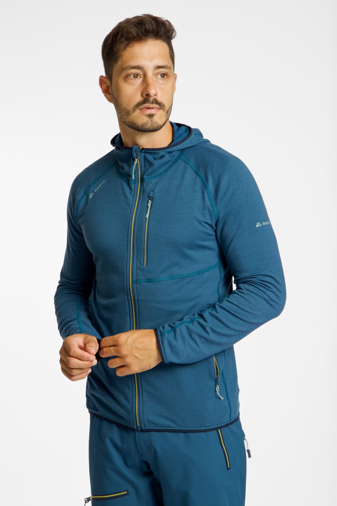 RADYS R4 Stretchfleece Hoodie Herren Midlayer Türkis, Herren, Größe: XL