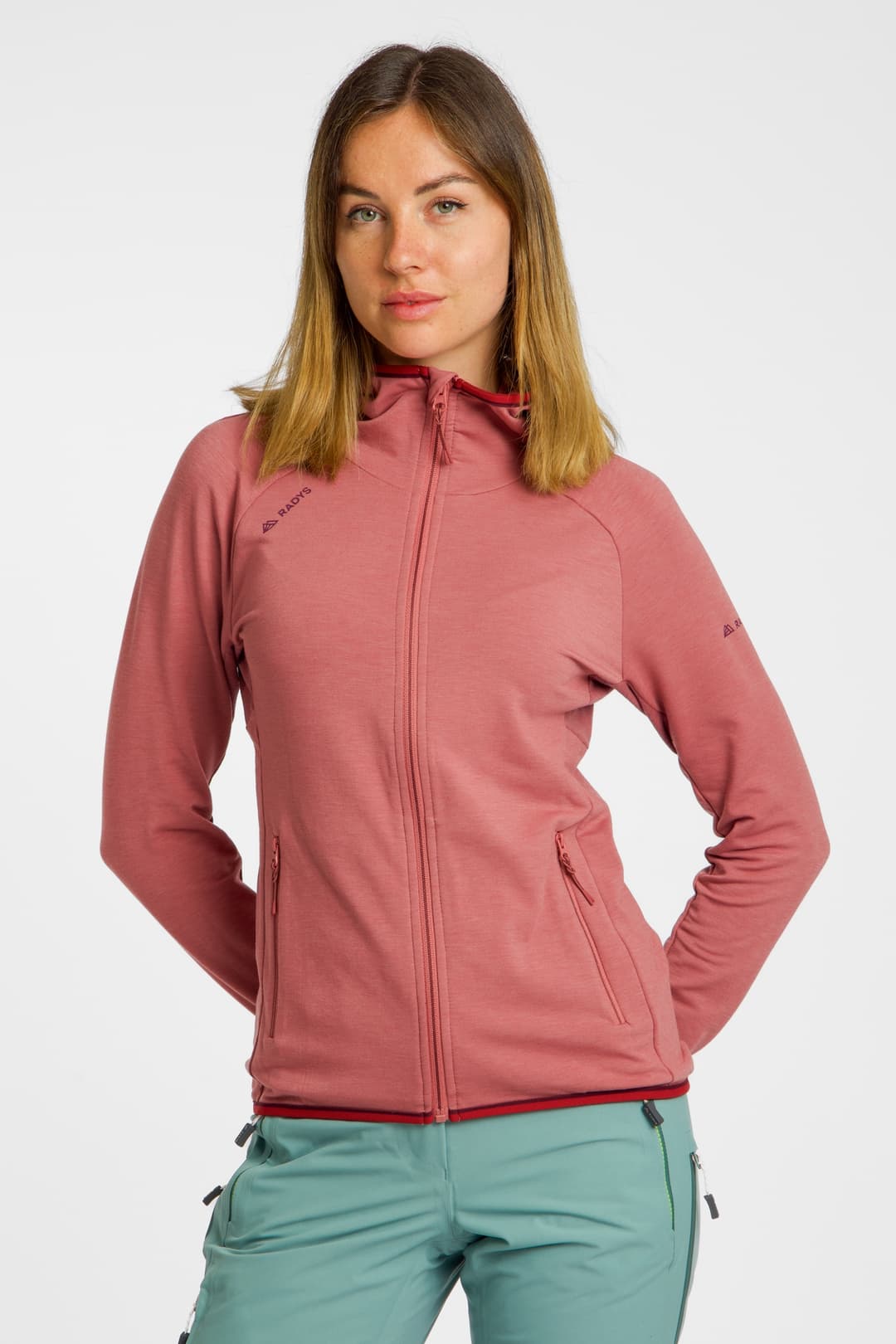 RADYS R4 Stretchfleece Hoodie Damen Midlayer Pink, Damen, Größe: M