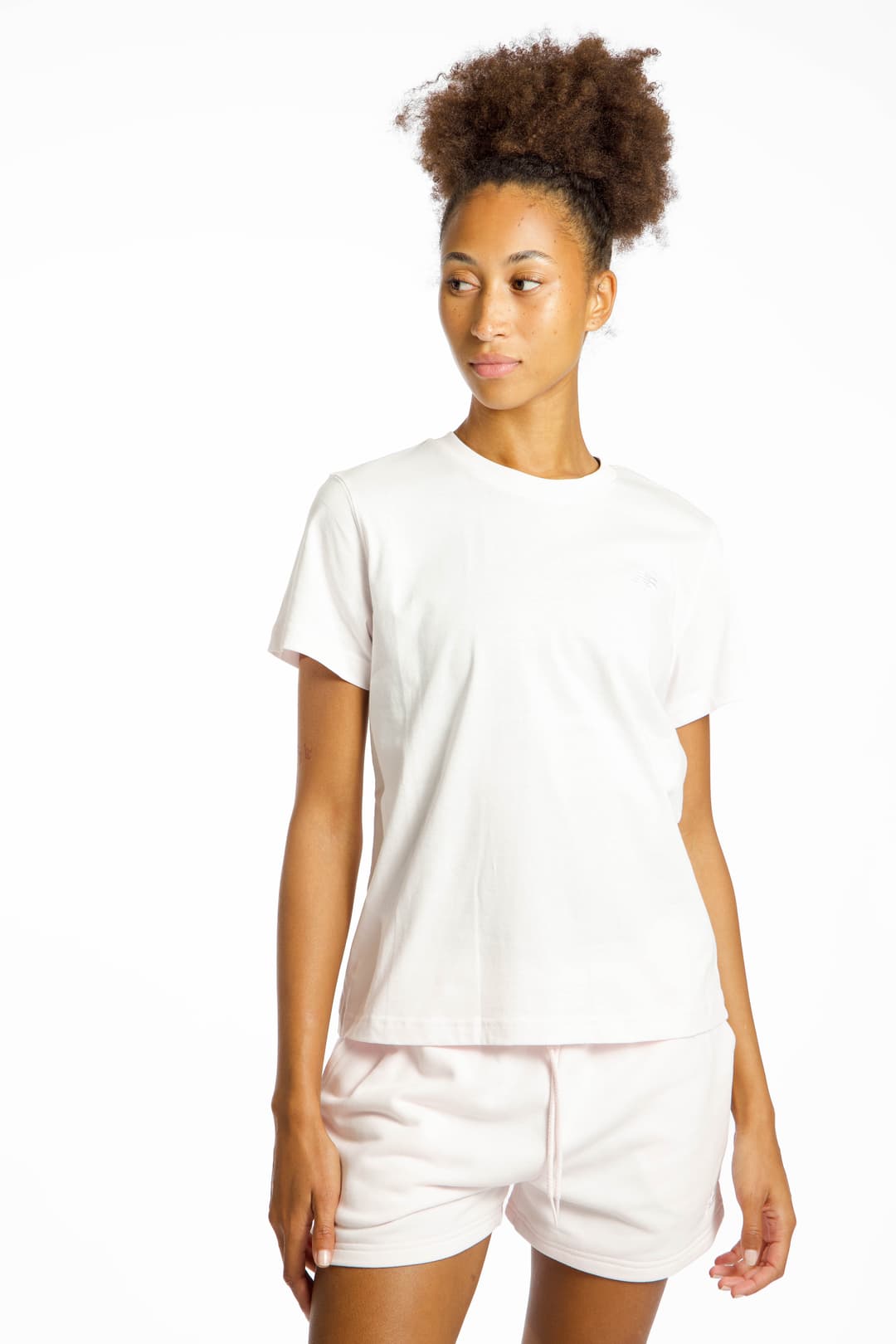 New Balance Jersey Small Logo Damen T-Shirt Pink, Damen, Größe: XS