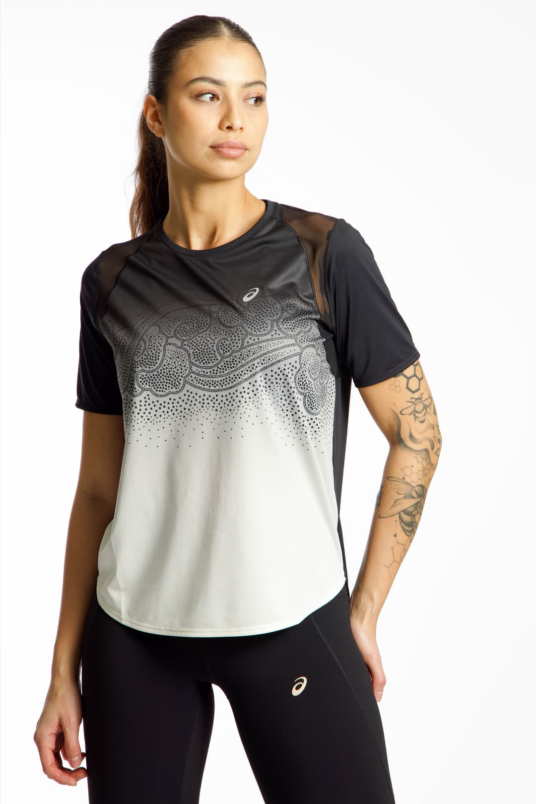 ASICS Road Fade Damen T-Shirt Schwarz, Damen, Größe: S