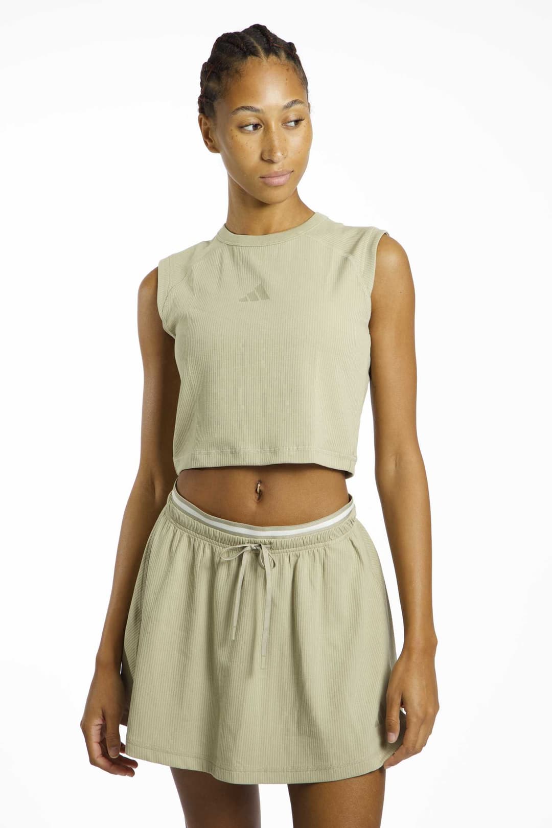 adidas All SZN Rib Damen Tanktop Beige, Damen, Größe: M