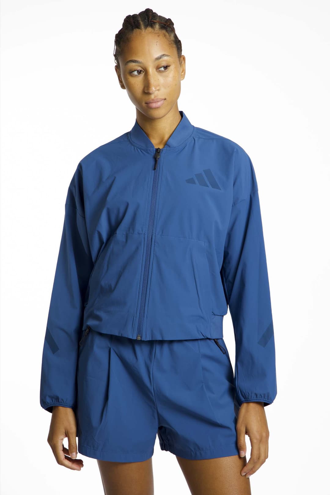 adidas Z.N.E. Woven Bomber Damen Trainingsjacke Blau, Damen, Größe: M