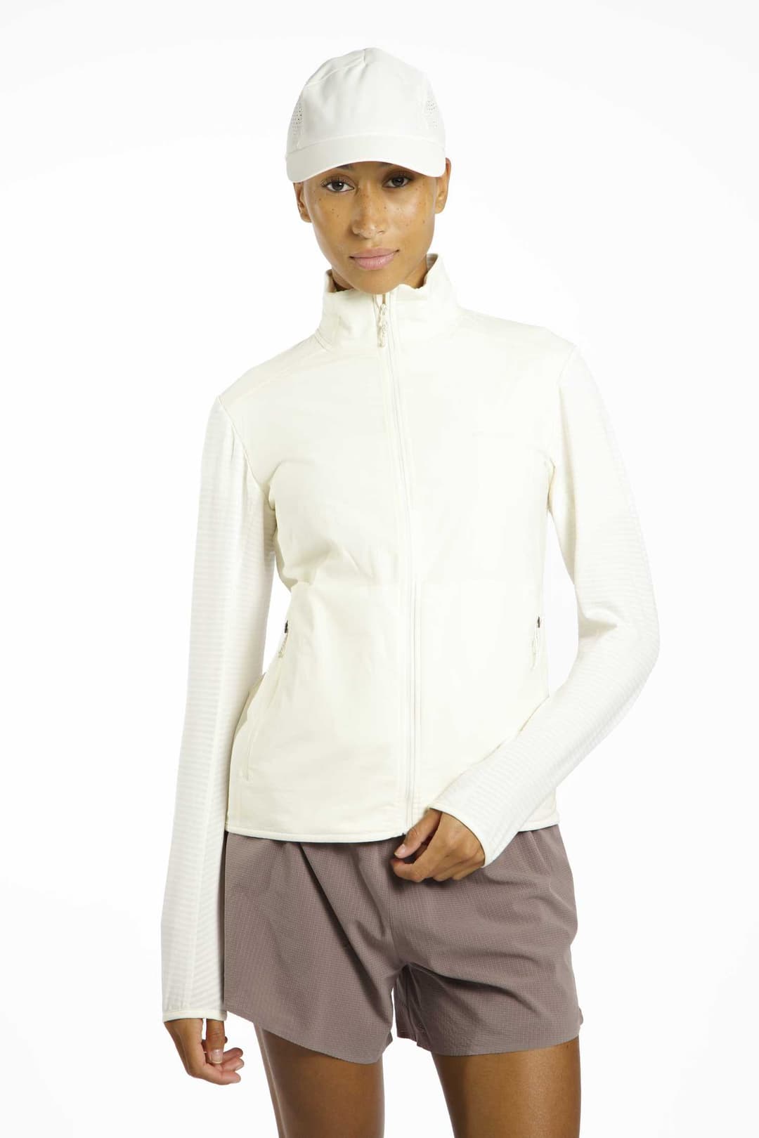 Salomon Essential Lightwarm Hybrid Damen Midlayer Weiss, Damen, Größe: S