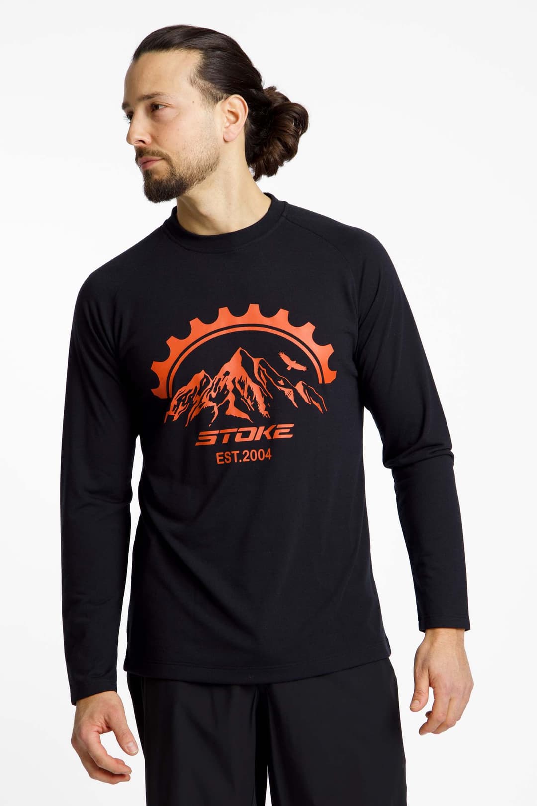Stoke Oregan MTB LS Herren Biketrikot Schwarz, Herren, Größe: XL