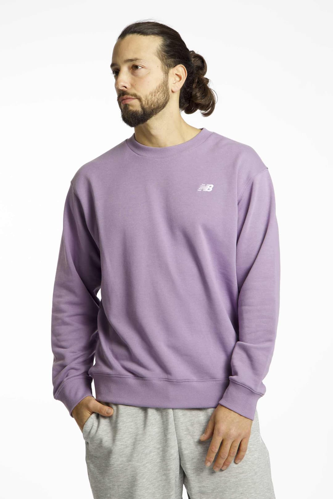 New Balance Sport Essentials Small Logo French Terry Herren Pullover Lila, Herren, Größe: L