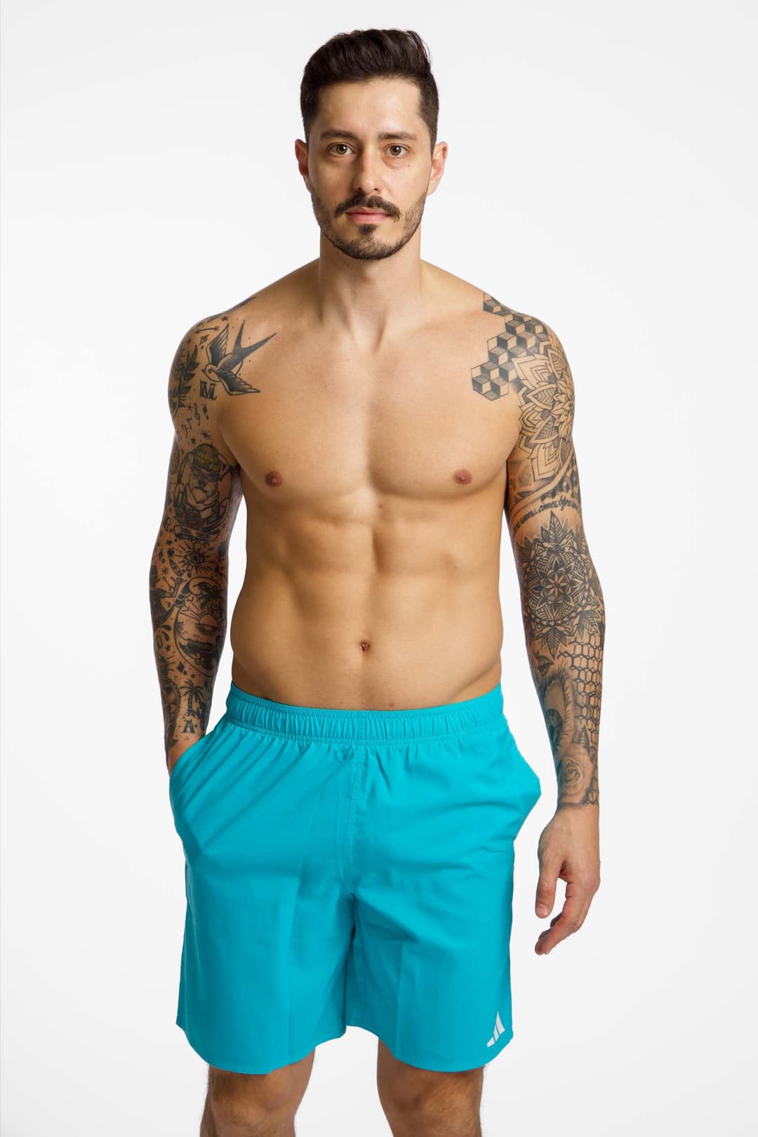 adidas 8" Herren Badeshort Türkis, Herren, Größe: XXL