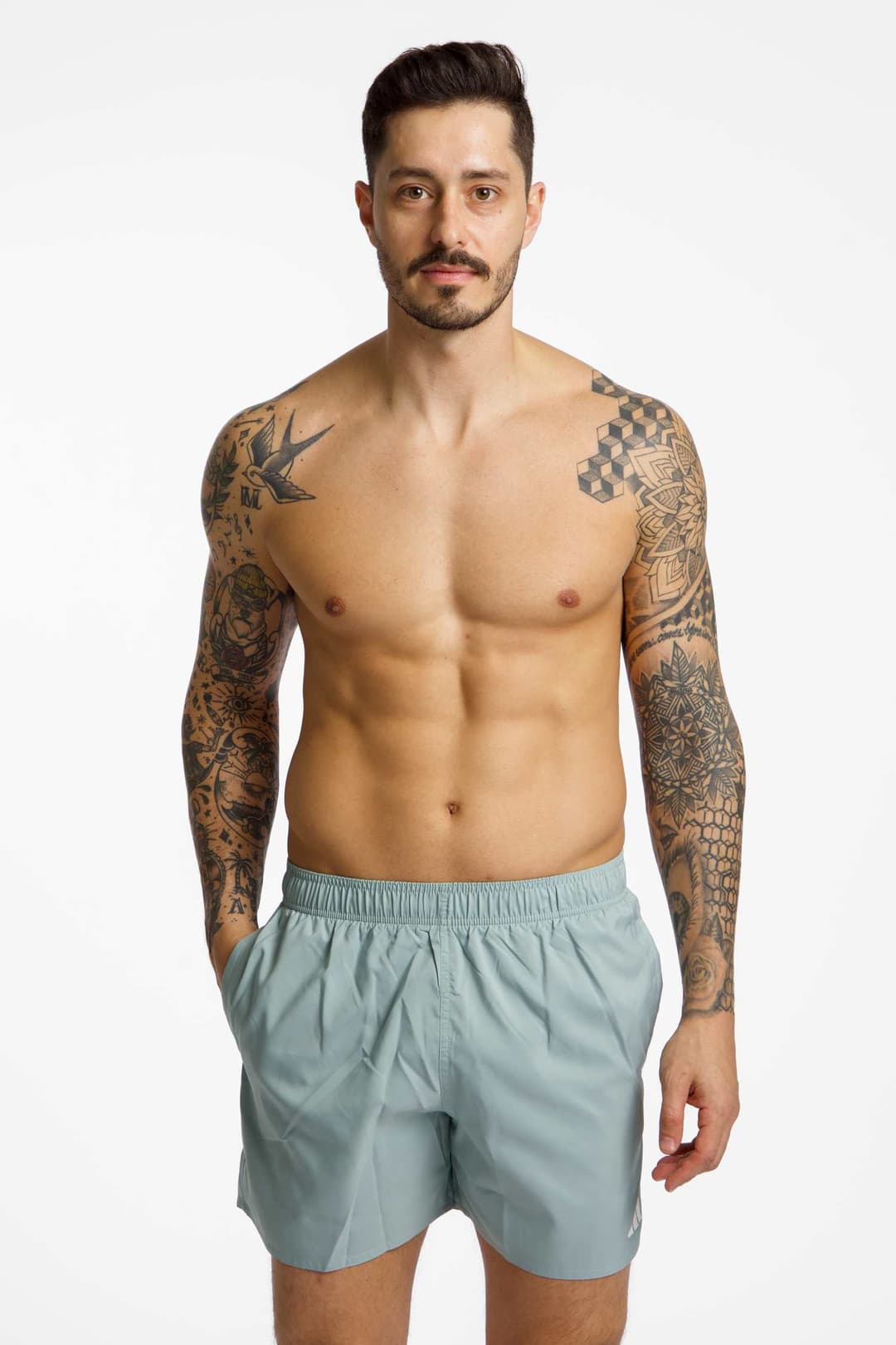 adidas 5" Herren Badeshort Grau, Herren, Größe: XL