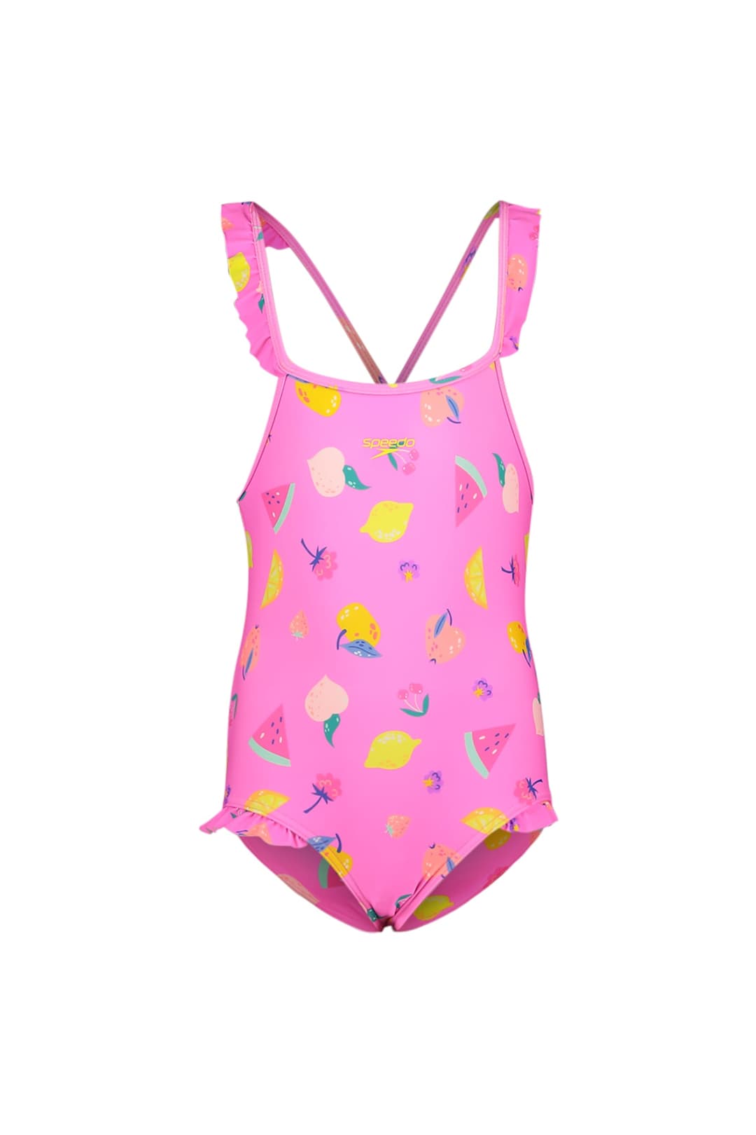 speedo Print Frill Thinstrap Kleinkind Badeanzug Pink, , Größe: 98