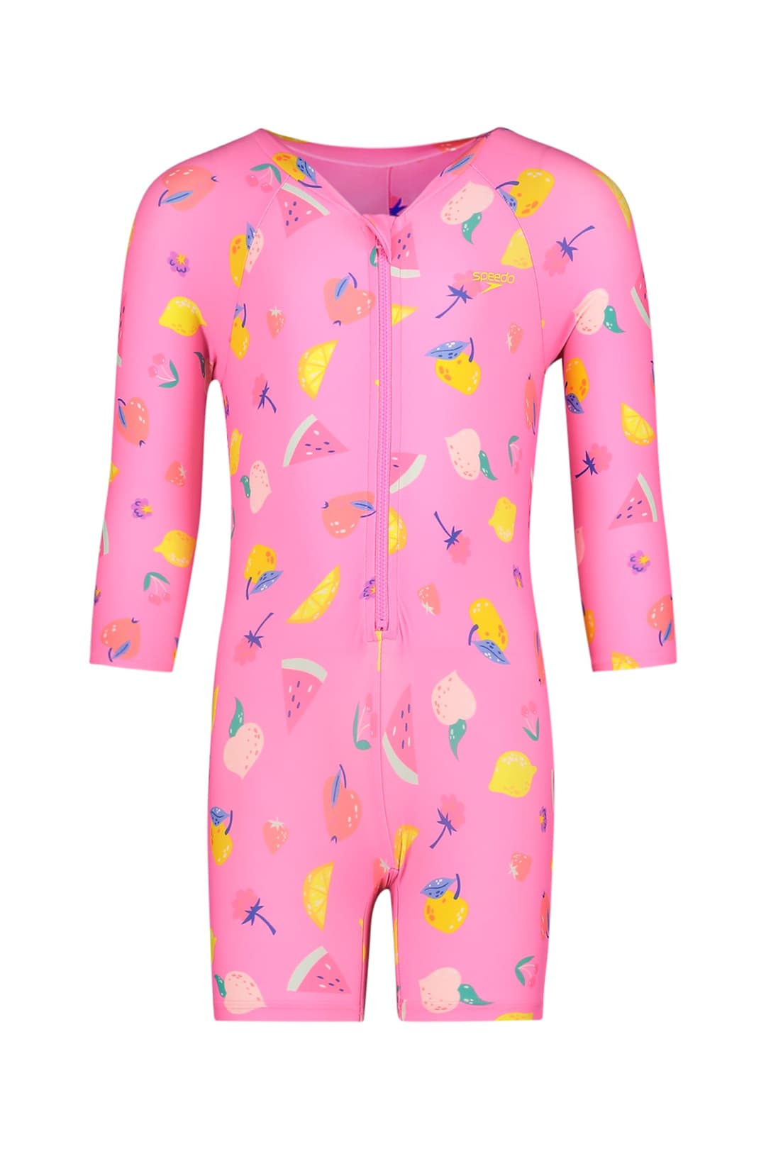 speedo Print Zip Longsleeve Kleinkind Badeanzug Pink, , Größe: 80