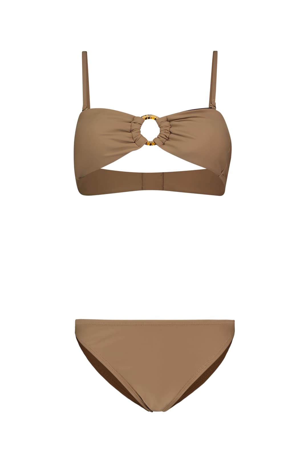 BEACH MOUNTAIN Bandeau Damen Bikini Braun, Damen, Größe: 38