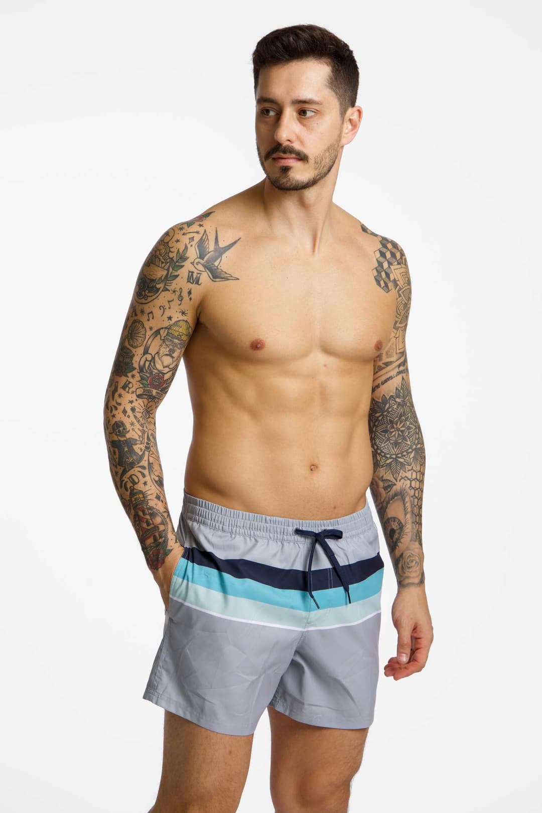 Quiksilver Everyday Printed Volley 15" Herren Badeshort Grau, Herren, Größe: S
