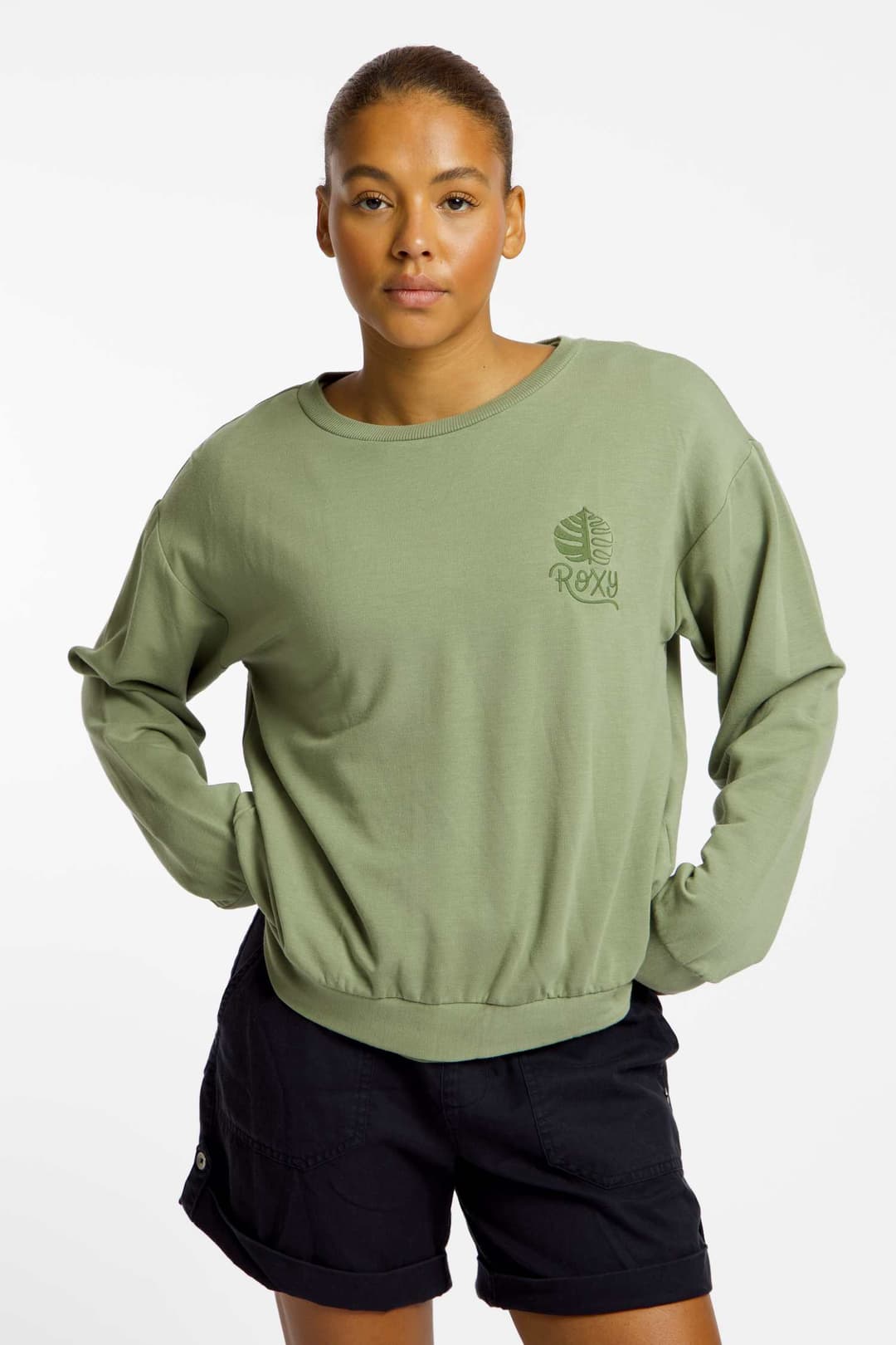 Roxy Surfing By Moonlight Damen Longsleeve Grün, Damen, Größe: XL