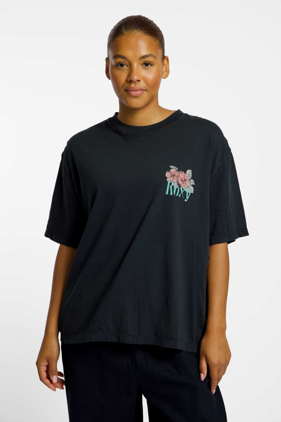 Roxy Talloversize Washed Damen T-Shirt Schwarz, Damen, Größe: M