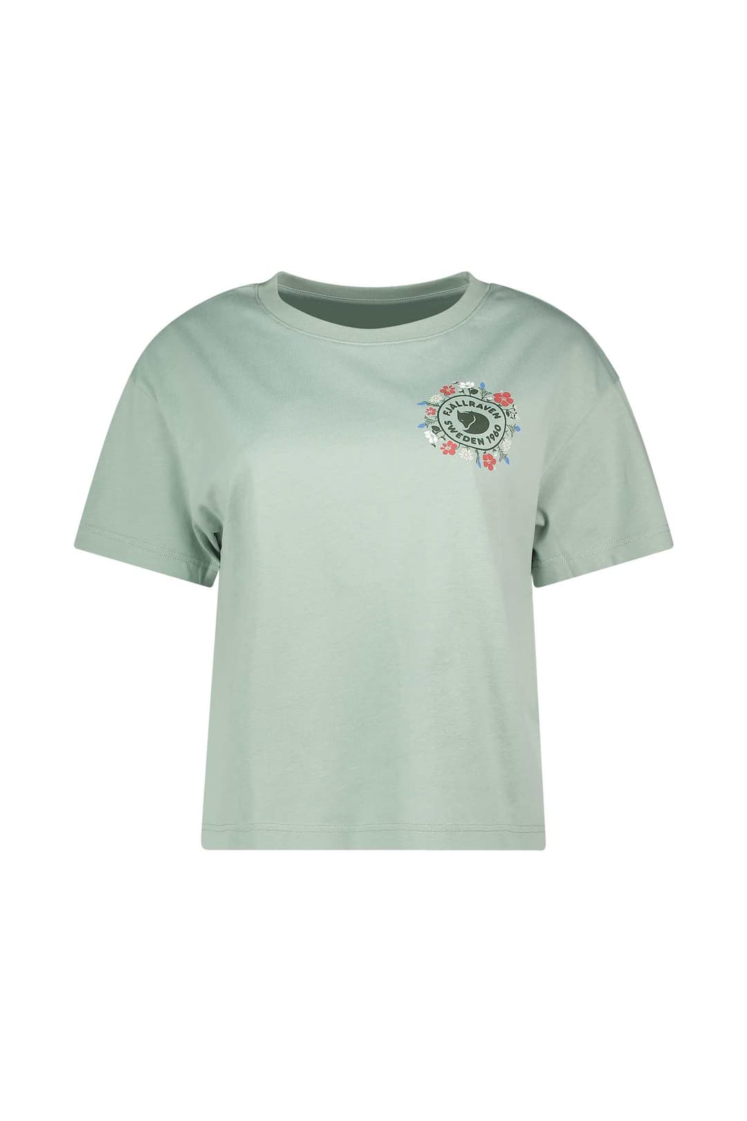 Fjällräven Fjällblomster Logo Damen T-Shirt Grün, Damen, Größe: L