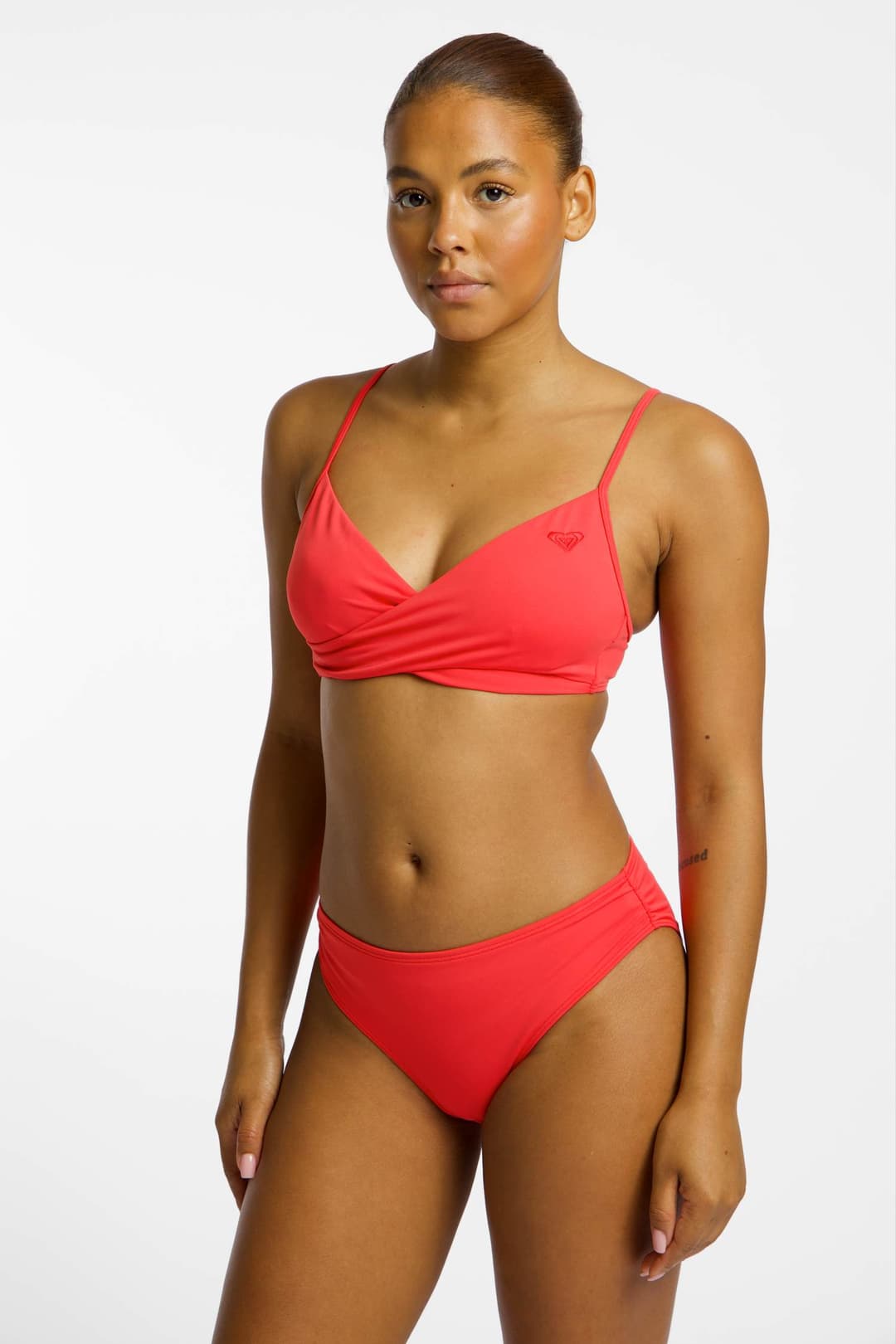 Roxy Solid Essentials Bralette A-C Cup Damen Bikini Rot, Damen, Größe: M