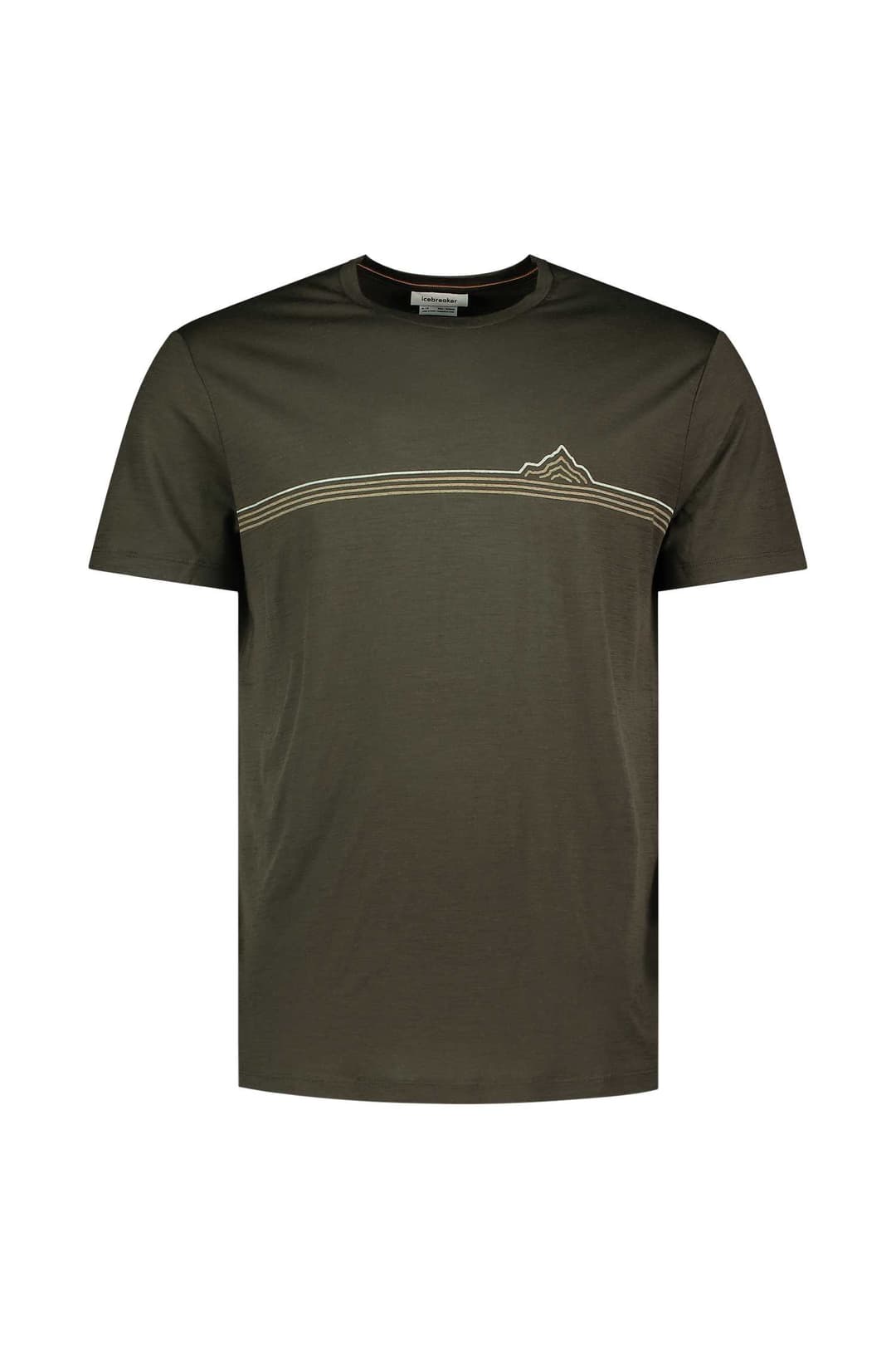 icebreaker Merino 150 Tech Lite Range Stripes Herren T-Shirt Olive, Herren, Größe: M