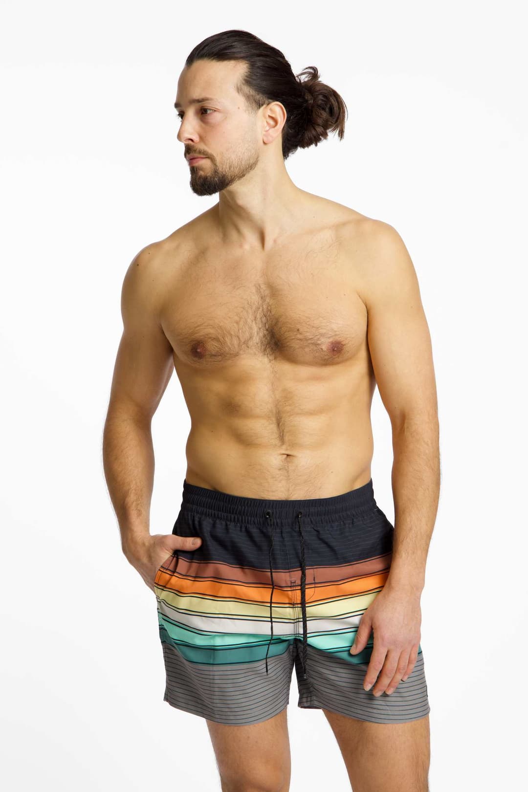 Billabong All Day Stripe Layback 16" Herren Badeshort Schwarz, Herren, Größe: XL