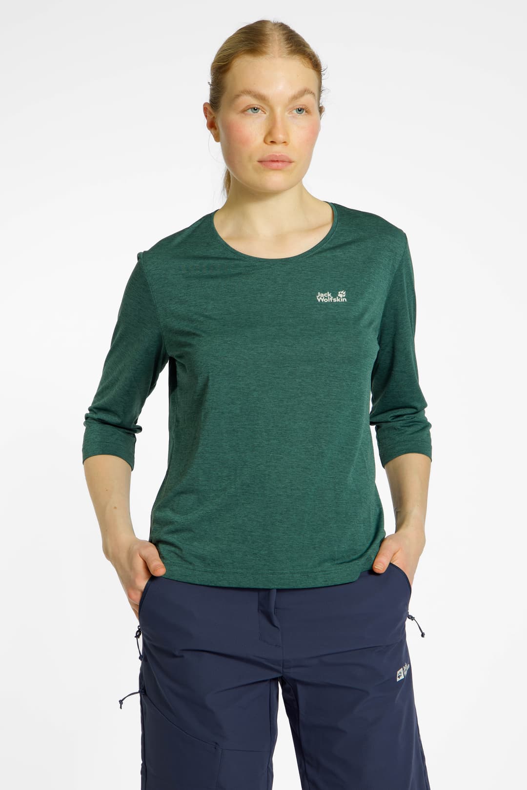Jack Wolfskin Wildtrail Damen 3/4 Sleeve Grün, Damen, Größe: XL