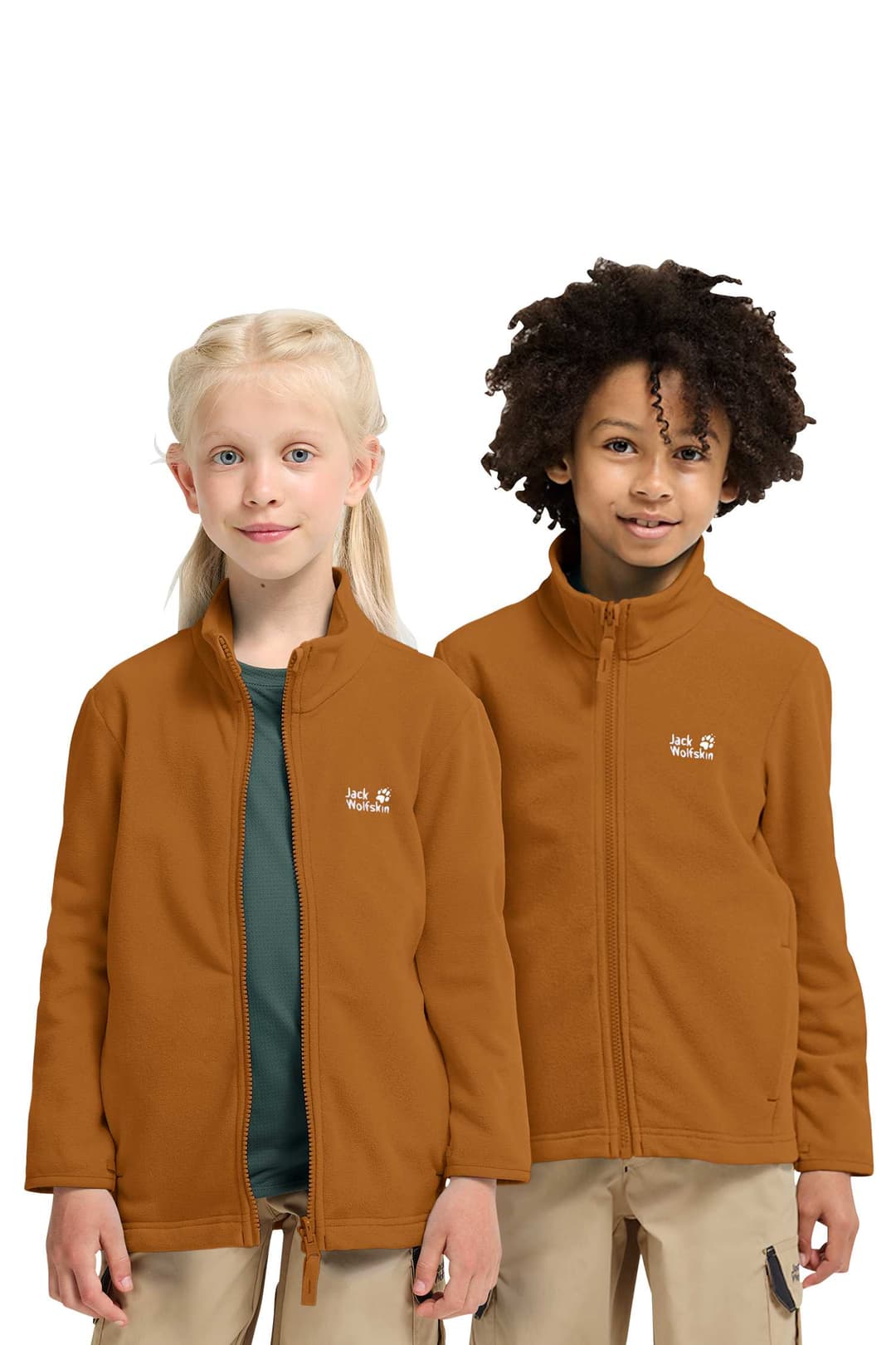 Jack Wolfskin Taunus 100 Kinder Midlayer Beige, , Größe: 140