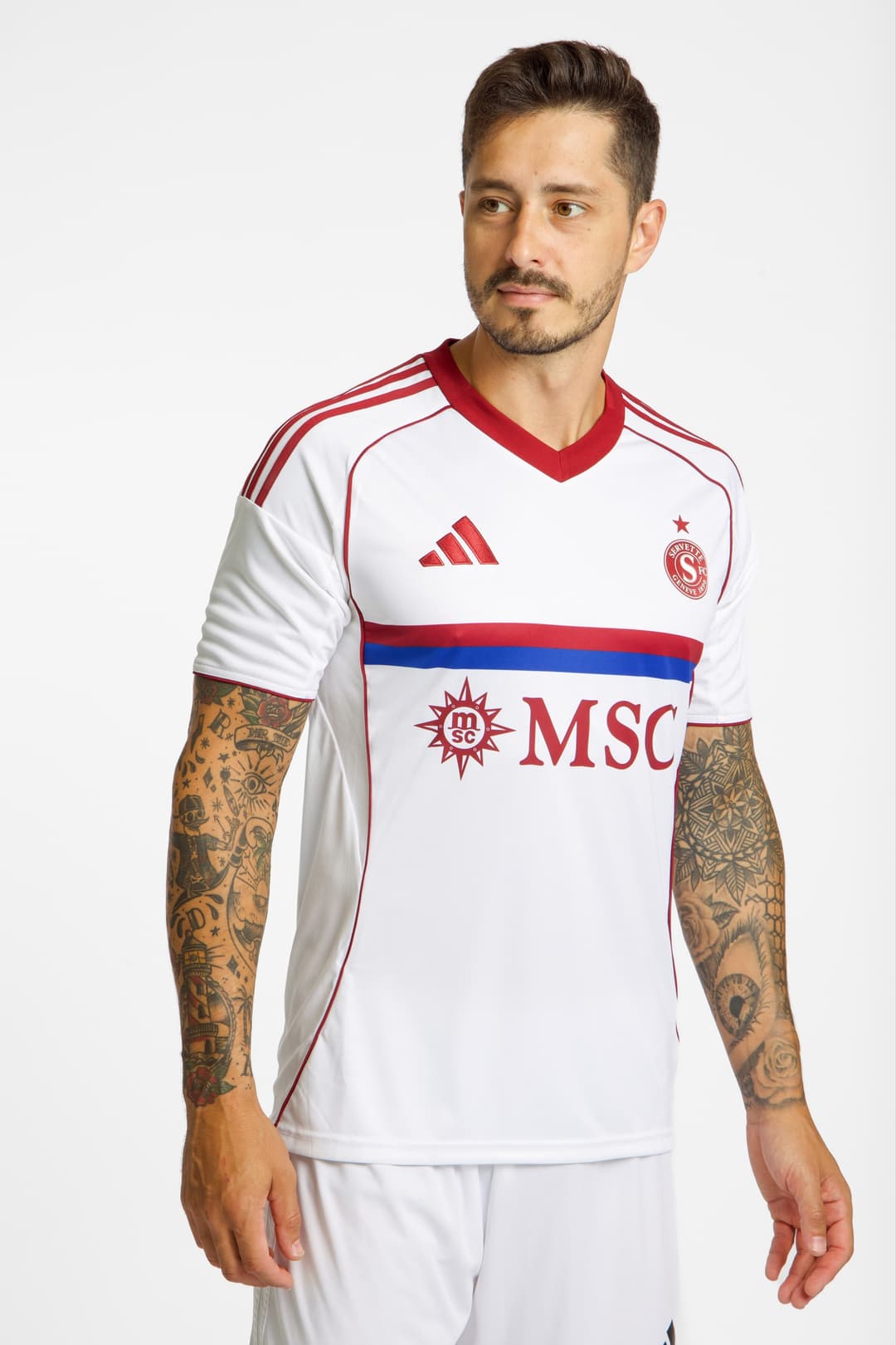 adidas Servette FC Away Replica Herren Fussballtrikot 25/26 Weiss, Herren, Größe: L