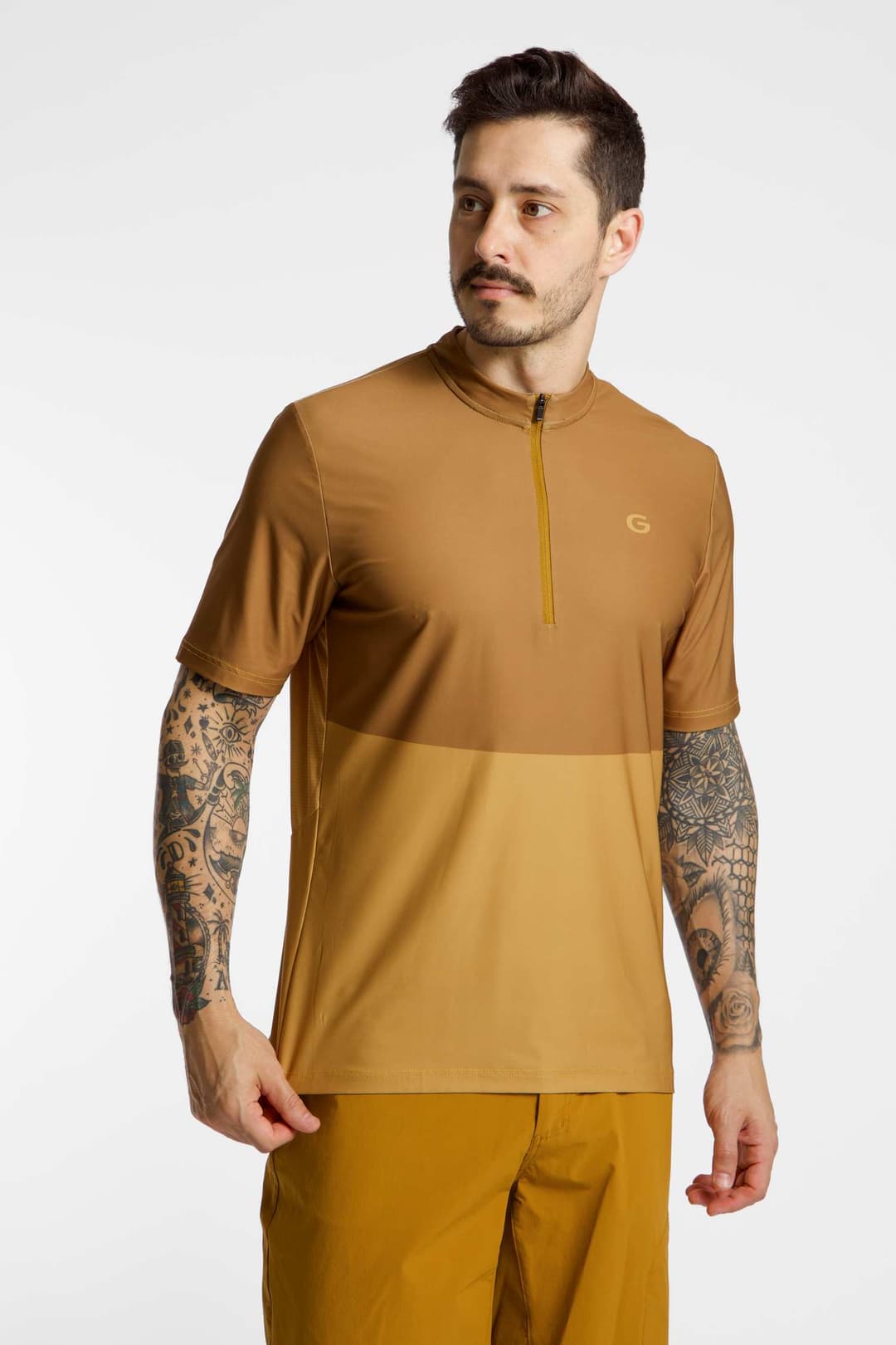 Gonso Adventure Half-Zip Herren Biketrikot Beige, Herren, Größe: XXXXL