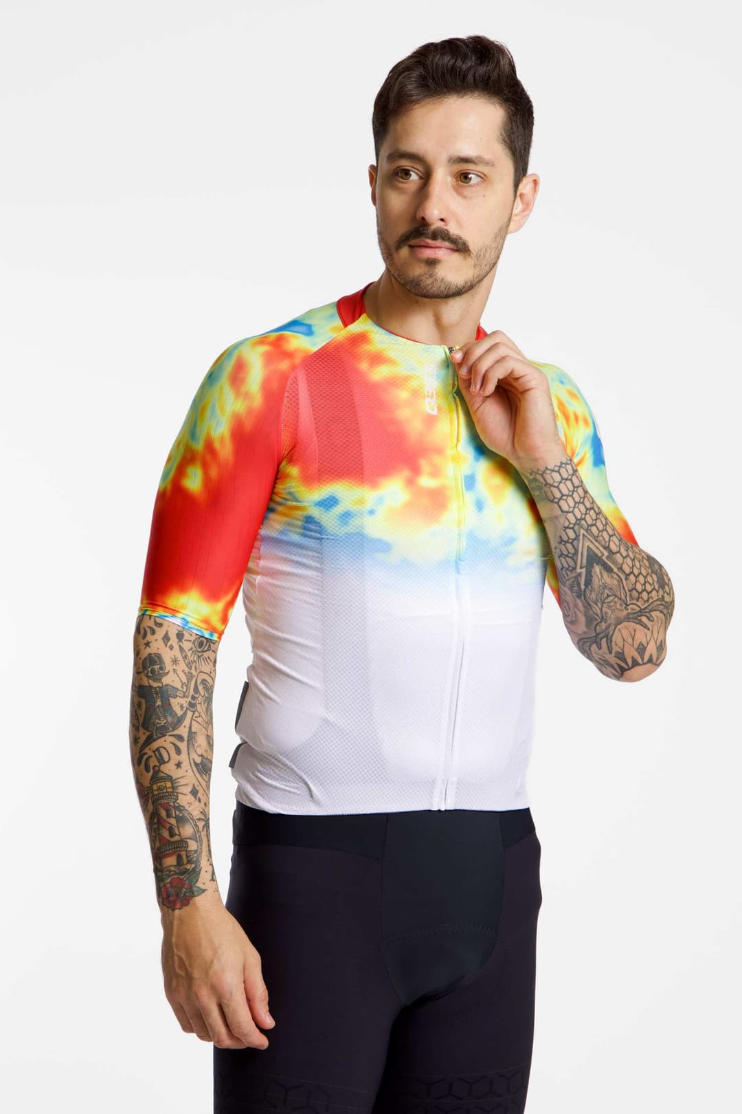 Q36.5 Gregarius Clima Weathermap Herren Biketrikot Weiss, Herren, Größe: S