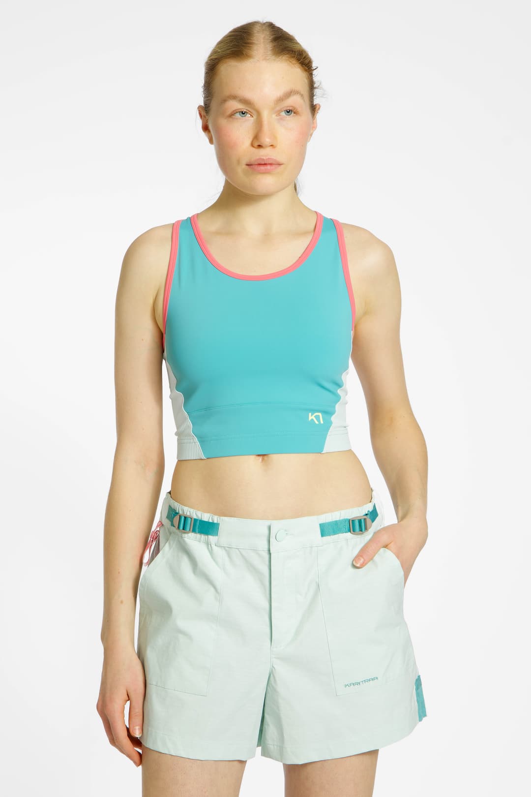 Kari Traa Linnea Sports Longline Damen Sport-BH Türkis, Damen, Größe: M