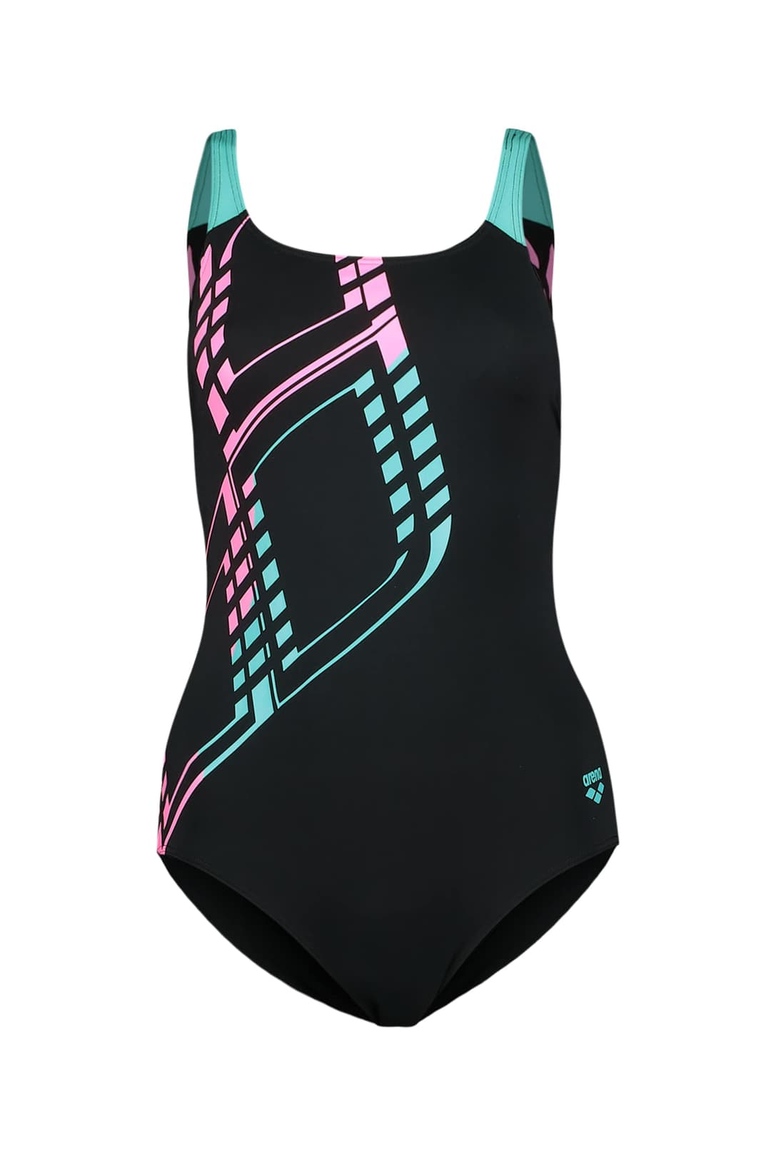 arena Graphic Swim Pro L Damen Badeanzug Schwarz, Damen, Größe: 38