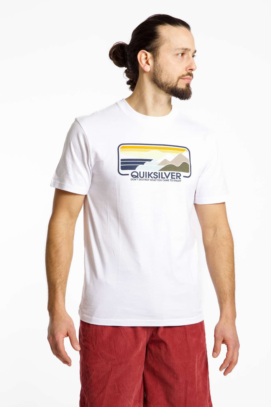 Quiksilver Enjoy Mountains Herren T-Shirt Weiss, Herren, Größe: L