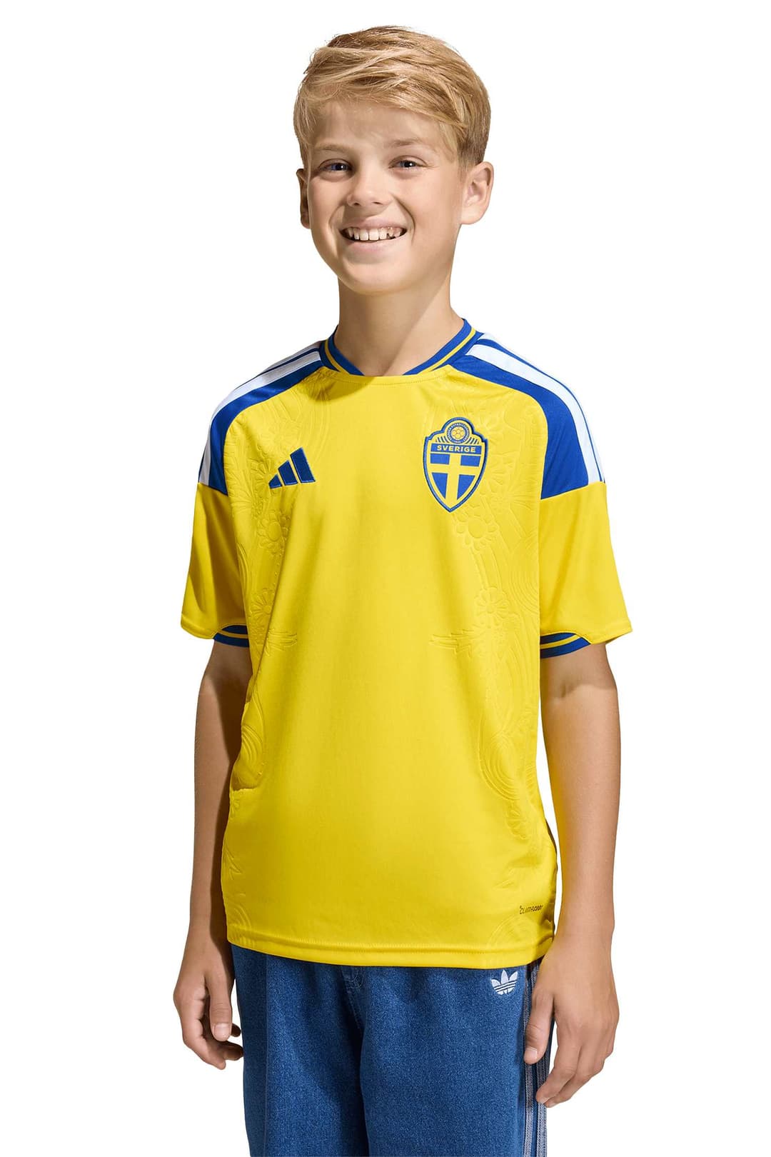 adidas Schweden Home Replica Kinder Fussballtrikot WM 2026 Gelb, , Größe: 152
