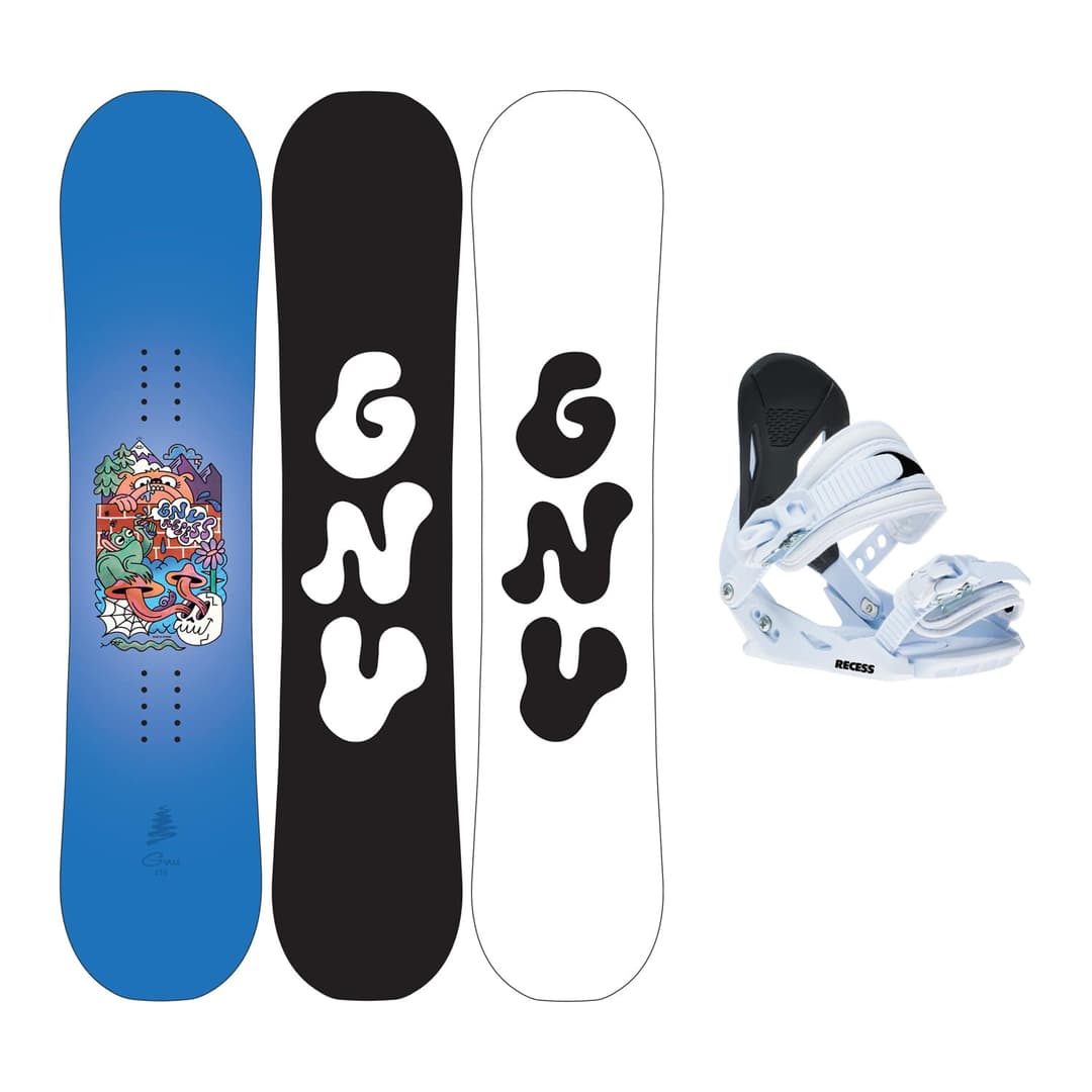Gnu Recess Kinder Snowboard Set 26/27 Blau, , Größe: 125