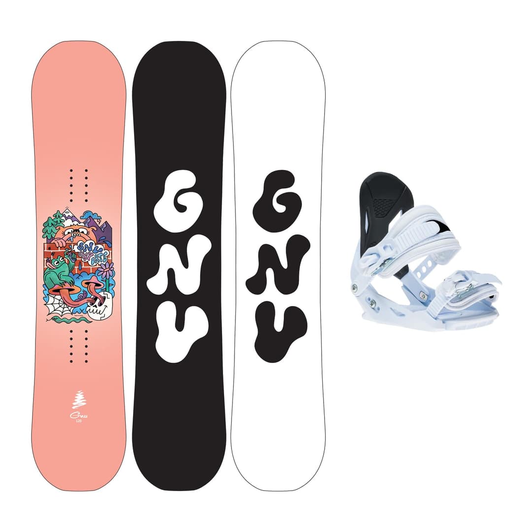 Gnu Playdate Grom Kinder Snowboard Set 26/27 Coral, , Größe: 110