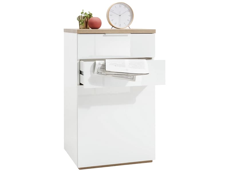 Kommode MUNDI 2 Türen 2 Schubladen 50x60x102.3cm weiss melamin